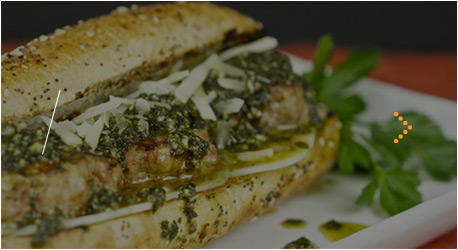 Grilled Italian Meatball Sandwich With Pesto Sauce