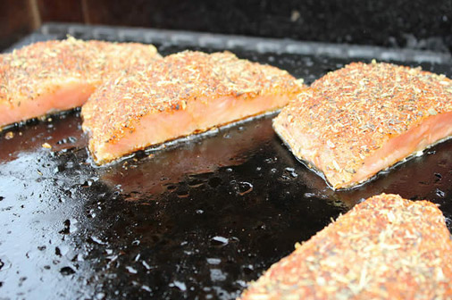 Tuscan Rubbed Salmon on the Island Grillstone